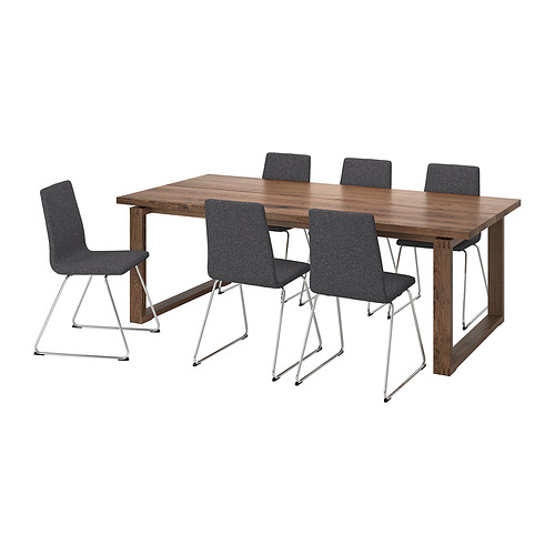 MÖRBYLÅNGA / LILLÅNÄS, table and 6 chairs. 1 of 8 open dialog