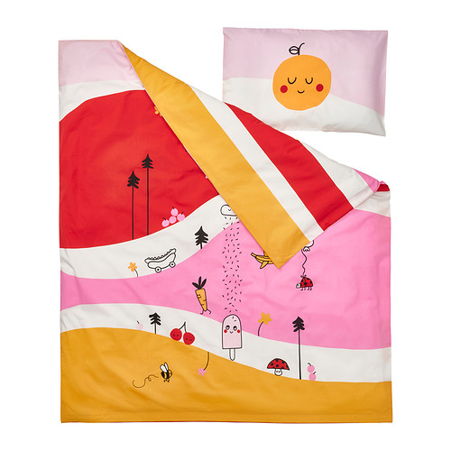 GRÖNFINK, Funda de edredón con funda almohada para cuna. 2 de 7 abrir diálogo