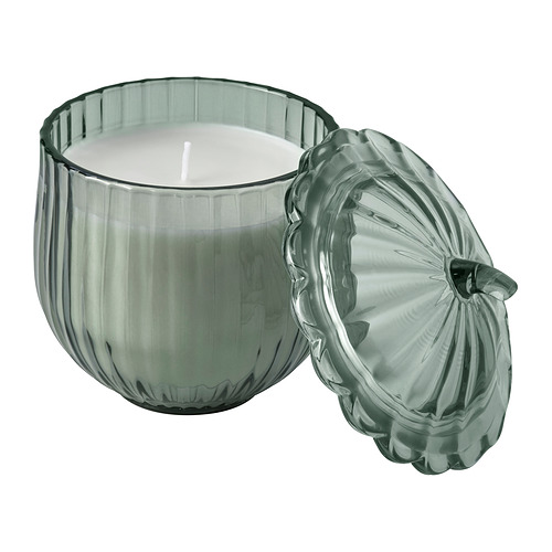 SNÖSISKA, scented candle in glass with lid. 2 of 5 open dialog