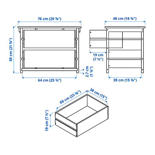 KRONÖREN, muebles de dormitorio, juego de 3. 9 de 11 abrir diálogo