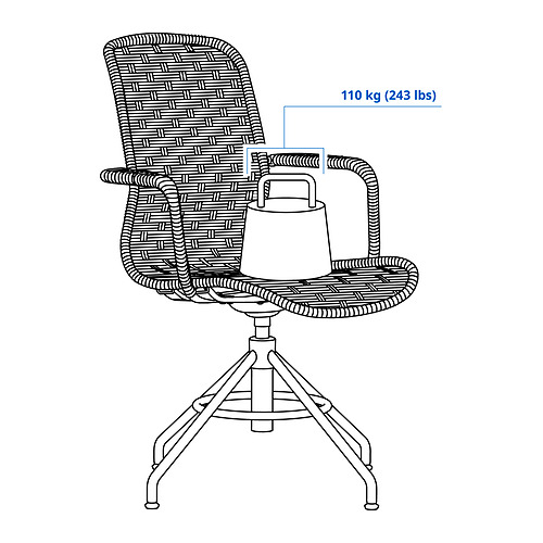STIGBYGEL, swivel chair with armrests. 11 of 11 open dialog
