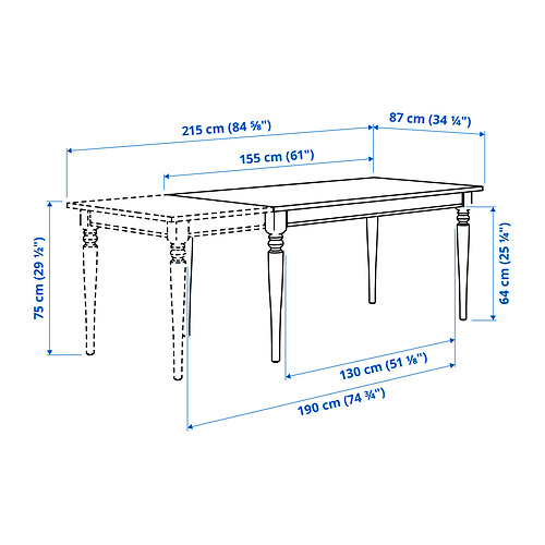 ROSENTORP, extendable dining table. 6 of 6 open dialog