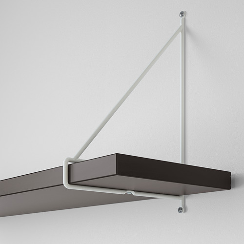 Estante moderno montado en la pared con elegantes soportes metálicos. Acabado de alta calidad, diseño robusto y elegante.