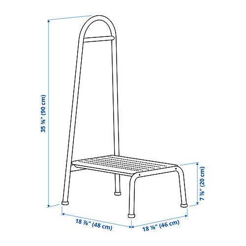 BÄSINGEN, step stool with handrail. 7 of 7 open dialog