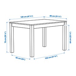 Measurement Illustration - ÅLHULT/NORDMANSSKÄR table and 4 chairs