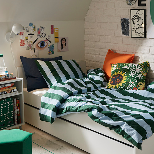 SLÅNHÖSTMAL, duvet cover and pillowcase(s). 3 of 3 open dialog