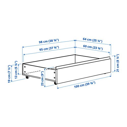 STORKLINTA, bed frame with 2 storage boxes. 7 of 7 open dialog
