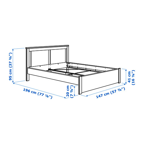 Measurement Illustration - SONGESAND bed Full
