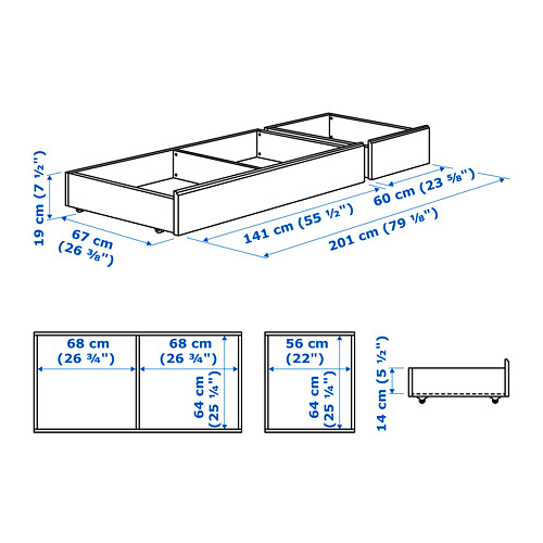 SONGESAND, caja almacenaje cama, juego 2. 6 de 6 abrir diálogo
