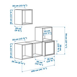 Measurement Illustration - EKET wall mounted cabinet with door