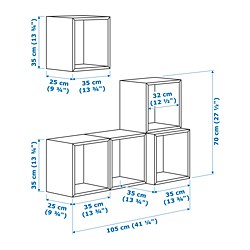 Measurement Illustration - EKET wall mounted cabinet