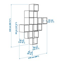 Measurement Illustration - EKET wall mounted cabinet