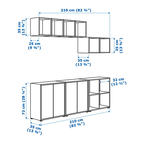 EKET, combinación de estanterías con puertas y patas. 4 de 4 abrir diálogo