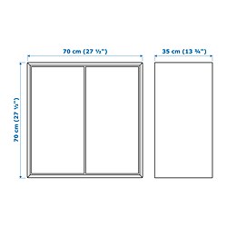 Measurement Illustration - EKET cabinet with 2 doors and shelf