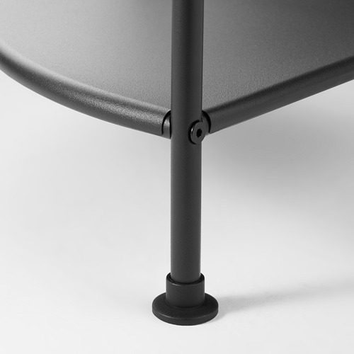 Pata de mesa de metal negro con pie ajustable; Resistente, estable y fácil de limpiar.