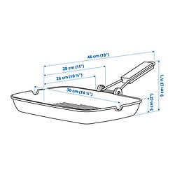 Measurement Illustration - GRILLA grill pan