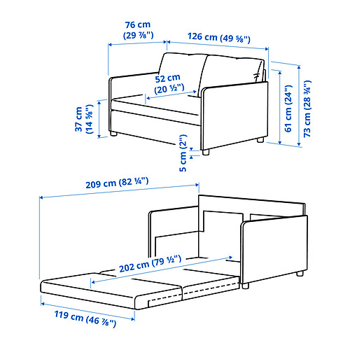 FRIDHULT, sofá cama 2 plazas. 11 de 11 abrir diálogo