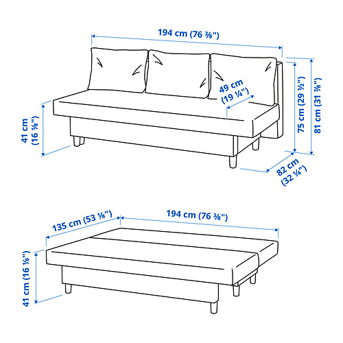 ÄLVDALEN, 3 seat sofa bed. 8 of 8 open dialog