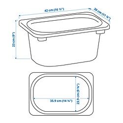 Ilustración de medidas - TROFAST caja de almacenaje