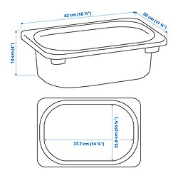 Ilustración de medidas - TROFAST caja de almacenaje
