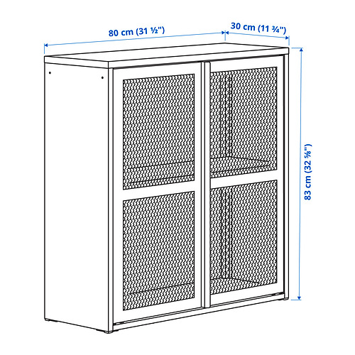 Ilustración con medidas del producto: IVAR.
