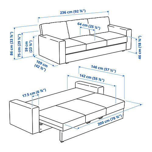 BÅRSLÖV, sofá cama 3 plazas. 8 de 8 abrir diálogo