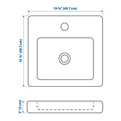 Measurement Illustration - TVÄLLEN sink