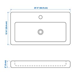 Measurement Illustration - TVÄLLEN sink with water trap