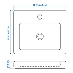 Ilustración de medidas - TVÄLLEN lavamanos