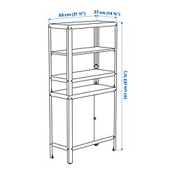 Measurement Illustration - KOLBJÖRN shelving unit with cabinet