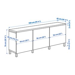 Measurement Illustration - BESTÅ display cabinet