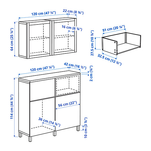 BESTÅ, cabinet with drawer runner, push-open. 4 of 7 open dialog