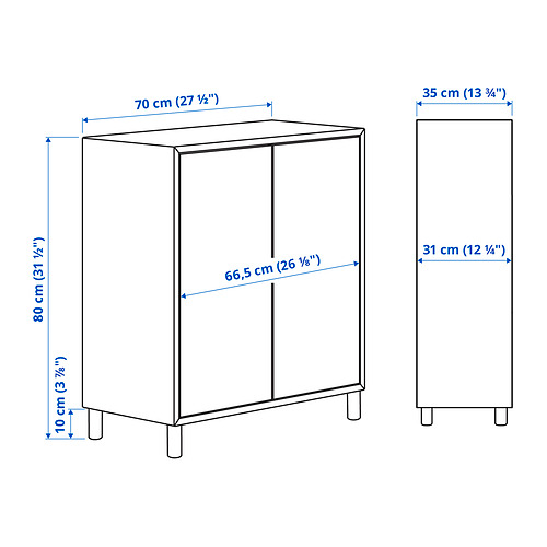Measurement Illustration - EKET storage combination with legs