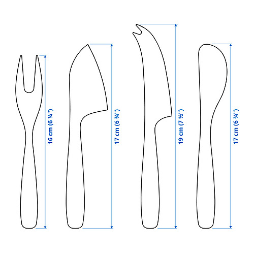 TILLAGD, cuchillo de queso, juego de 4. 5 de 5 abrir diálogo