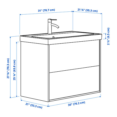 HAVBÄCK / ORRSJÖN, Bathroom vanity with sink & faucet. 7 of 7 open dialog