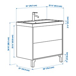 Measurement Illustration - TÄNNFORSEN/ORRSJÖN wash-stnd w drawers/wash-basin