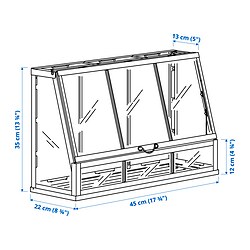 Ilustración de medidas - ÅKERBÄR invernadero