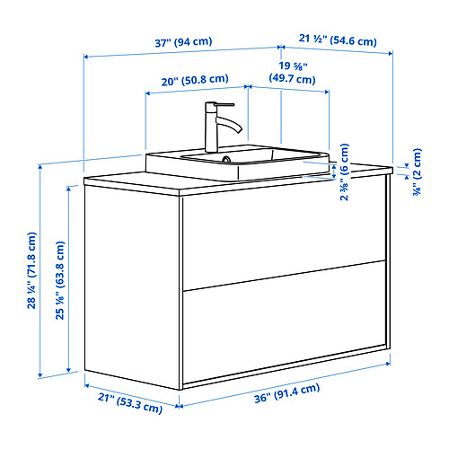 ÄNGSJÖN / BACKSJÖN, Mueble lavamanos con gavetas y llave BROGRUND,. 8 de 8 abrir diálogo