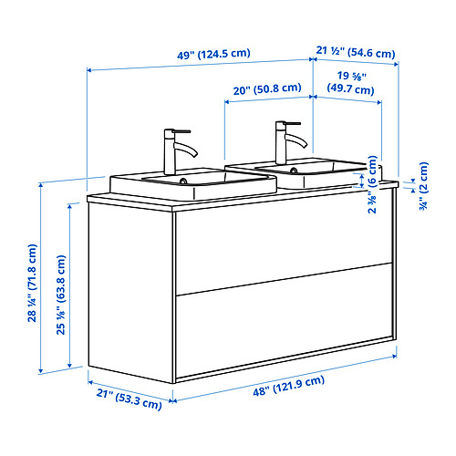 ÄNGSJÖN / BACKSJÖN, tocador de baño+cajones. 8 de 8 abrir diálogo