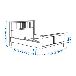 Ilustración de medidas - HEMNES cama King con colchón 