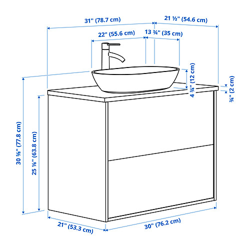 ÄNGSJÖN / OXMYREN, tocador de baño+cajones. 7 de 7 abrir diálogo