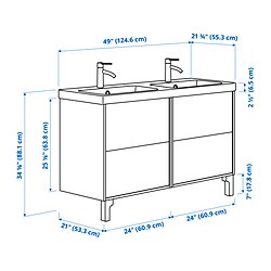 Measurement Illustration - TÄNNFORSEN/ORRSJÖN wash-stand/wash-basin