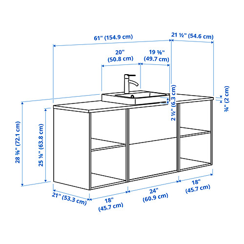 HAVBÄCK / ORRSJÖN, sink cabinet with drawers and DALSKÄR faucet.. 8 of 8 open dialog