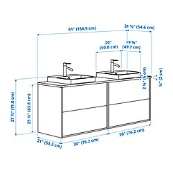 Measurement Illustration - ÄNGSJÖN/BACKSJÖN wash-stand/wash-basins