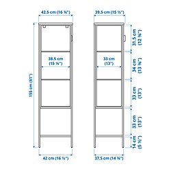 Measurement Illustration - RUDSTA glass-door cabinet