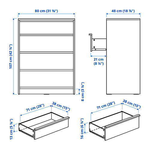 ANKARUDDEN, 4-drawer dresser. 6 of 6 open dialog
