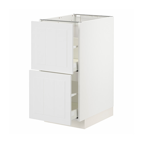 Mueble de cocina METOD blanco con cajones y armario.