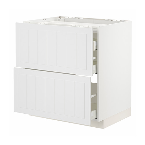 Mueble de cocina blanco con cajones METOD de Ikea.