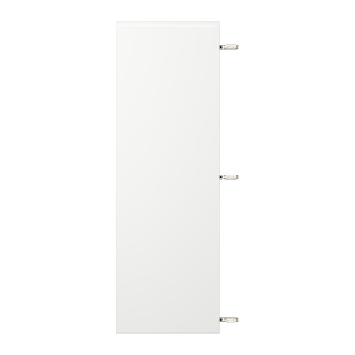 Mueble blanco VOXTORP con frontal de plástico reciclado, bisagras de níquel.
