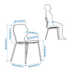 Measurement Illustration - SKÅLSTA chair